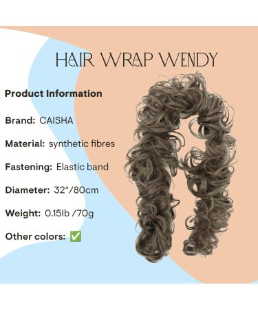 CAISHA XXL Ash Brown Messy Bun Hairpiece | Bridal Updo Voluminous Curly Hairstyle - Buy Online on GoSupps.com