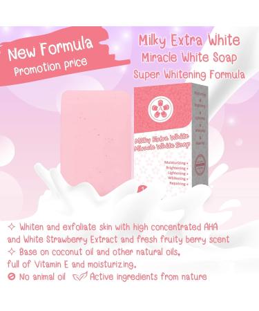 ARBUTEE Milky Extra White Brightening Acne Soap - B3 Glutathione & Alpha Arbutin | Removes Dead Skin Cells & Dark Spots | SLS-Free Paraben-Free | Maximum Strength (1 Bar Milky White + Mesh - Buy Online on GoSupps.com