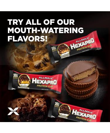 ALLMAX HEXAPRO PROTEIN BAR - Pack of 12 - Chocolate Peanut Butter Cup - 1.9 Oz. - Buy Online on GoSupps.com
