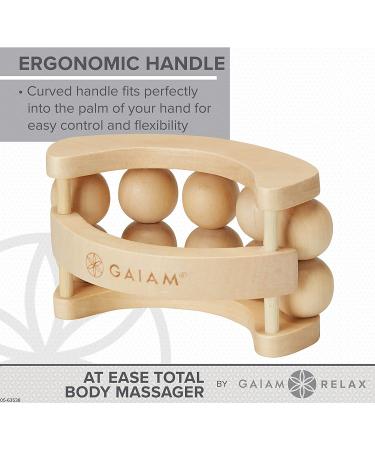 Gaiam Relax Massage Ball Roller - Handheld Wooden Total Body Massager | Deep Tissue Relief for Back, Neck, Foot, Calf, Leg, and Arm - Buy Online on GoSupps.com