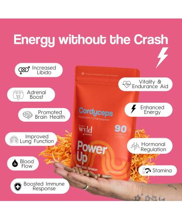 Stay Wyld Organics - Cordyceps Mushroom Capsules 100% Canadian Mushrooms Supplements for Energy Immunity & Vitality Organic Mushroom Supplement - 90 Capsules Pouch - Buy Online on GoSupps.com