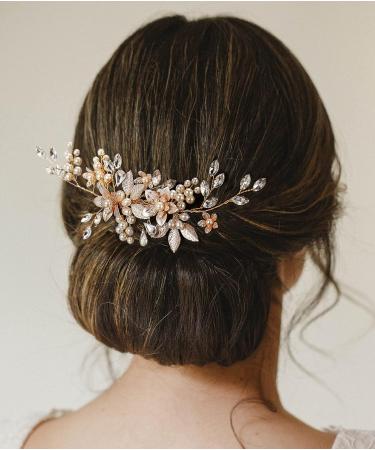 SWEETV Gold Wedding Hair Comb - Handmade Bridal Hair Clip for Brides & Bridesmaids - Buy Online on GoSupps.com