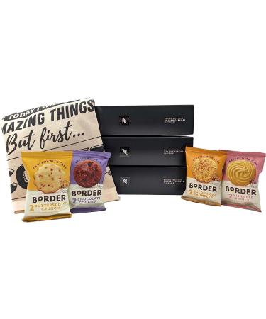 Nespresso Vertuo Golden Caramel Coffee Capsules - 3 Boxes (30 Pods) Bundled with Border Biscuits Selection & Giftable Tote Bag - Buy Online on GoSupps.com