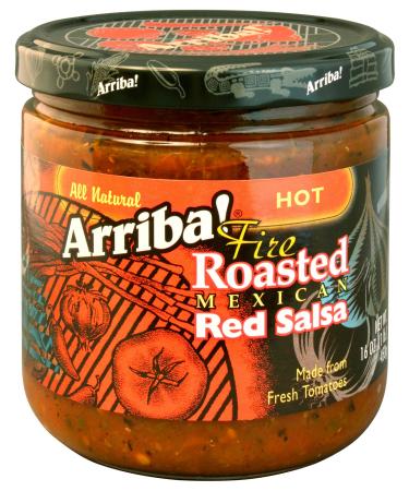 Arriba! Hot Red Salsa, 16-Ounce Glass (Pack of 6)