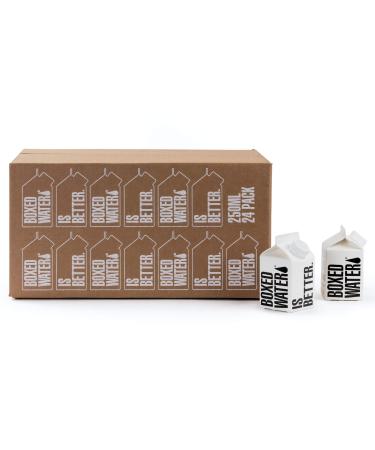 Boxed Water 8.5 oz. (24 Pack)  Purified Drinking Water in 92% Plant-Based Boxes  100% Recyclable, BPA-Free, Refillable/Reusable Cartons  More Sustainable than Plastic Bottled Water, Mini Kids Water