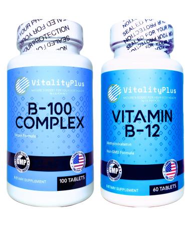 LIQUIDPACKPRO Ultimate B-Vitamin Energy & Wellness Bundle Super B-100 Complex + High-Potency B12 5000mcg Supports Energy Metabolism & Nervous System Health Made in USA Non-GMO Vegan-Friendly