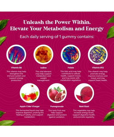 Apple Cider Vinegar Gummies with Mother - Natural Energy & Immune Support - 120ct Pack with Beet Root Powder - Body Cleanse & Gut Health Supplement - Buy Online on GoSupps.com