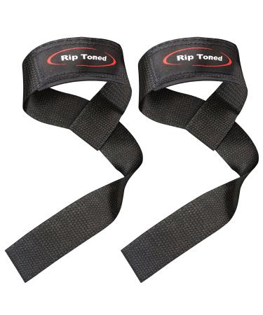 Rip Toned Lifting Straps for Weightlifting Pair of 23 In. Cotton Weight Lifting Wrist Straps for Men & Women with Neoprene Padding  Lifting Wrist Wraps for Deadlift, Powerlifting & Strength Training Black