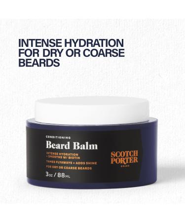 Scotch Porter Conditioning Beard Balm Smooth Shape Moisturize & Soften Coarse Dry Beard Hair while Encouraging Growth for a Fuller/Healthier-Looking Beard Original Scent 88 mL Jar Balm | Original - Buy Online on GoSupps.com