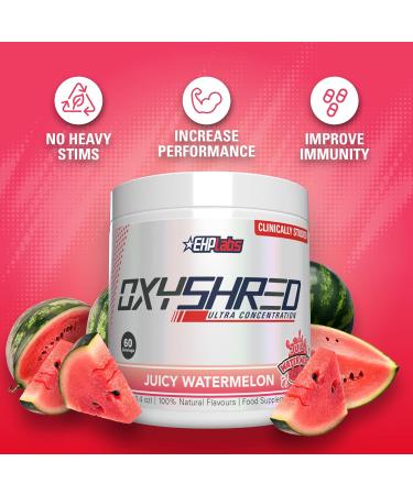 EHPlabs OxyShred Thermogenic Pre Workout Powder & Shredding Supplement - Clinically Proven Pre Workout Powder with L Glutamine & Acetyl L Carnitine Energy Boost Drink - Juicy Watermelon 60 Servings - Buy Online on GoSupps.com