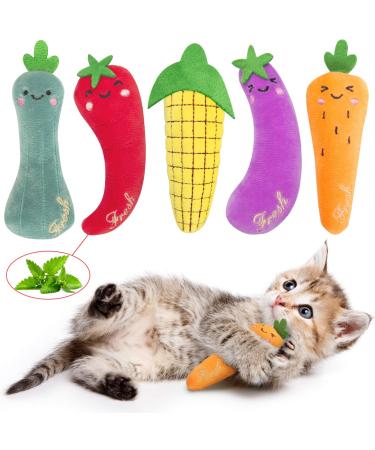 ETEKYER Catnip Toys, Catnip Toys for Cats, Cat Toys, Cat Toys for Indoor Cats, Cat Toys with Catnip, Interactive Cat Teething Chew Toys Cat Pillow Toys for Kitten Kitty Multi-color 1