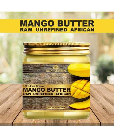 100% Pure & Natural Mango Butter - Raw Unrefined African Moisturizer for Body & Skin (100g - Buy Online on GoSupps.com