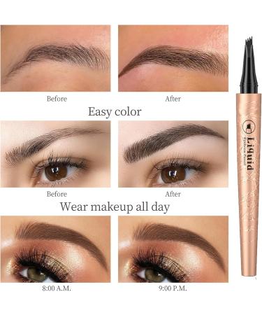 zykssy 2 Sticks 3D Eyebrow Pencil Waterproof Magic Eyebrow Pencil with 4 Fork Tips Microblading Eyebrow Pencil Create Natural Looking Eyebrows Effortlessly. - Buy Online on GoSupps.com