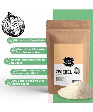 Spicy Welt Oignon Granul (250g) Oignon Semoule | Pour Bagels Rubs BBQ Salades & Marinades | Texture Croquante & Saveur R tie | 100% Naturel Sans Additifs - Buy Online on GoSupps.com