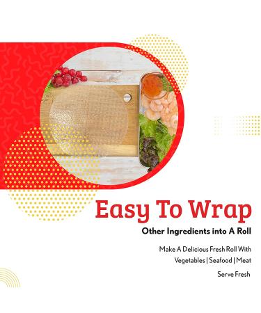 Cathay Fresh Spring Roll Rice Paper Wrappers  Rice Paper Wrappers for Fresh Rolls-30 Sheets  Non-GMO  Gluten-Free  Low Carb  Vietnamese Summer Wrap with Natural Ingredients  Veggie Wrap (Round  22cm) Round 22cm - Buy Online on GoSupps.com