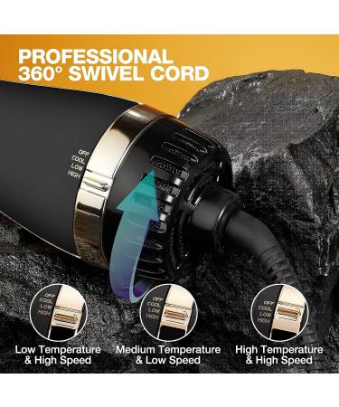Pro 24K Gold Hair Dryer Brush & Volumizer for Women - 2 in 1 Hot Air Brush and Straightener - Buy Online on GoSupps.com