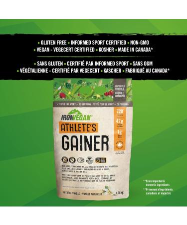 Athlete's Gainer Protein Powder Natural Vanilla Flavour 4.5 kg | Vegan and Non-GMO & Athlete's Blend Protein Powder Vanilla Flavour 1 kg - Buy Online on GoSupps.com