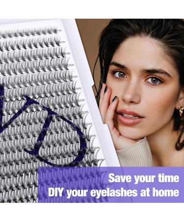 300PCS Cluster Lashes Extension D Curl 20D 0.07mm 8-16mm Mixed Lash Clusters | DIY Eyelashes Extensions at Home | Individual Eyelashes Clusters - RR-8-16mm - Buy Online on GoSupps.com