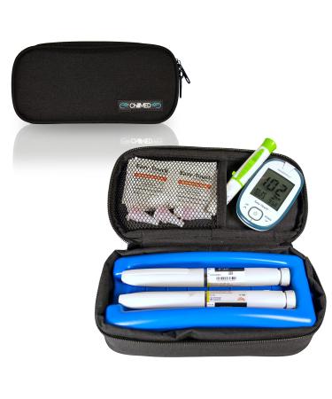 ChillMed Insulin Cooler Travel Case - Travel Bag for Diabetic Pens with Pocket for Pen Tips - 12 Hour Cooling Time (Black)