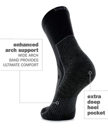 Blister Resist Performance Crew Athletic Running Socks - Large Black (1 Pair) for Men and Women - Buy Online on GoSupps.com