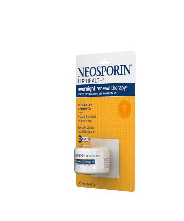 Neosporin Lip Health Overnight Renewal Therapy 0.27 oz (Pack of 3) - Unflavored - 3 Pack - Buy Online on GoSupps.com