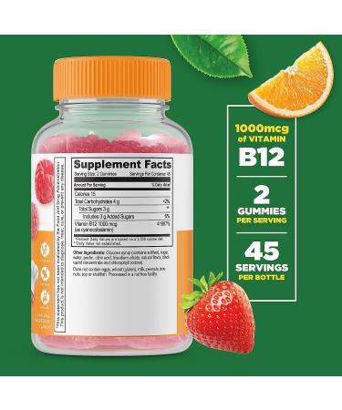Lifeable Kids Vitamin B12 1000mcg Gummies - Natural Flavor, Gluten Free, Vegetarian - Energy & Mood Support - 90 Count - Buy Online on GoSupps.com