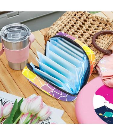 Menstruation Pad Bag with Zipper | Women's Napkin & Tampon Bags | Stylish Mosaic Design for Girls - Buy Online on GoSupps.com