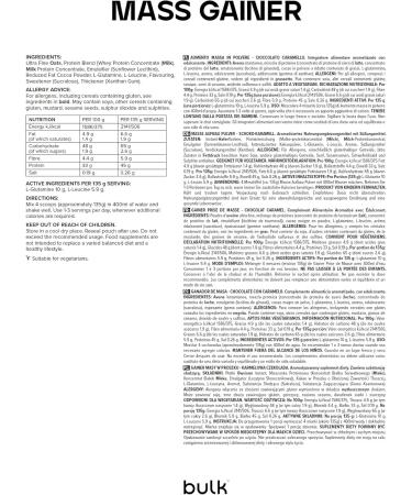 Bulk Mass Gainer Protein Powder Chocolate Caramel 2.5kg 18 Servings Packaging May Vary - Buy Online on GoSupps.com