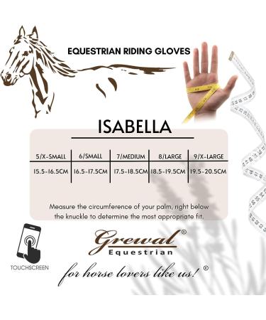 Isabella Synthetic Leather Horse Riding Gloves - Touch Screen Capable, Reinforced Fingers, Expert Fit - Black Medium - Buy Online on GoSupps.com