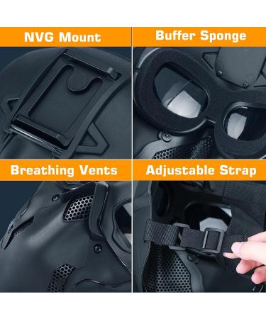 Guayma Airsoft Mask Balaclava - Tactical Outdoor Sport Face Mask for Paintball and Cosplay | Adjustable Headgear for Military Style Protection in Black - Buy Online on GoSupps.com