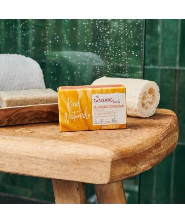 Kind Natured The Awakening Cleansing Scrub Bar Natural Orange and Grapefruit Vegan Bar Exfoliating Soap 100g - Buy Online on GoSupps.com
