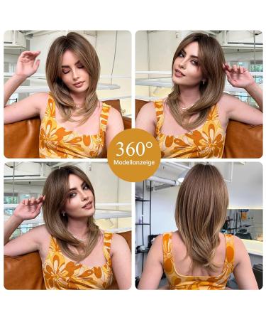 Shop 20 Inch Blonde Wigs for Women | Natural Straight Synthetic Wig with Ponytail | Glueless Cosplay & Daily Party Use | Brown Ombre - Buy Online on GoSupps.com