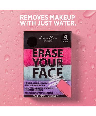 Erase Your Face Make-up Removing Cloths 4 Count by Danielle Enterprises - Buy Online on GoSupps.com