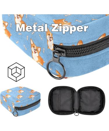 Buy Portable Women's Binding-Storage Bags | Menstrual Cup & Pad Pockets | Cute Corgi Pattern | Perfect for Teens & First Period | International Shipping Available - Buy Online on GoSupps.com