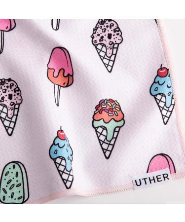 Uther Pocket Golf Towel - Premium Microfiber with Carabiner Clip | Golf Accessories | 11x11 | Ice Cream Drip Print - Buy Online on GoSupps.com