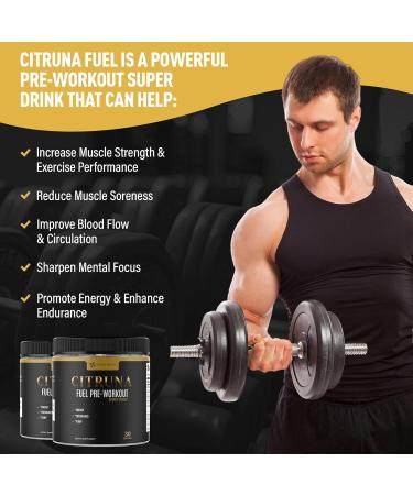 Citruna Fuel Pre Workout Mix and Energy Supplement, Zero Sugar Drink with B-Complex Vitamins to Boost Strength, Sharpen Focus, and Increase Endurance - 30 Servings, Cherry Limeade Flavor - Buy Online on GoSupps.com