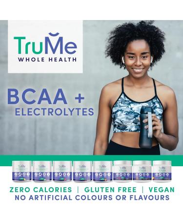 TruMe BCAA Powder Amino Acids Supplement - Raspberry Lemonade - Stim Free Pre Workout Powder - Electrolytes No Sugar - Hydration Powder for Muscle Recovery - 30 servings - Buy Online on GoSupps.com