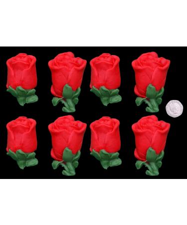 8 x Edible 3D Extra Large Roses Flowers icing toppers cake cupcakes decorations (Ice White)