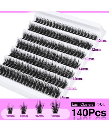 ALICE Lash Extension Kit - 140PCS Fluffy Wispy Individual Lashes DIY Eyelash Extensions 10-16MM - Strong Hold with Lash Bond and Seal - Buy Online on GoSupps.com