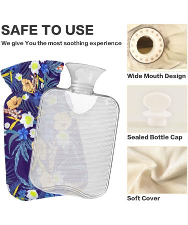 Buy Naanle Hot Water Bottle with Exotic Flowers Cover - 2L Heat & Cold Therapy for Back Pain Relief | International Shipping Available - Buy Online on GoSupps.com