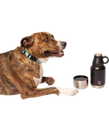 RUFF PUPS 32oz Stainless Steel Dog Water Bottle with Attached Bowls - Vacuum Insulated, Leak Proof for Travel & Outdoor Activities - Buy Online on GoSupps.com