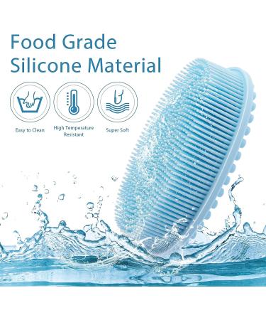 Cobee Silicone Bath Brush - Exfoliating Shower Scrubber & Massage Brush for All Skin Types - Blue - Buy Online on GoSupps.com