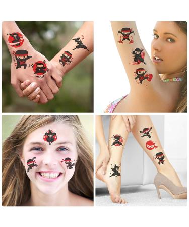 24 Sheets Ninja Temporary Tattoo for Kids - Non-Toxic Sticker, Waterproof Body Art - Birthday Party Favor for Boys & Girls - Buy Online on GoSupps.com