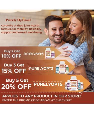 Premium Glucosamine Chondroitin MSM Supplement - 120 Capsules | PURELY OPTIMAL - Buy Online on GoSupps.com