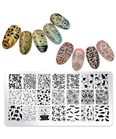 Niceneeded 5pcs Nail Art Stamps - Flower Stamping Plate Kit for DIY Nail Decoration | Perfect for Women & Girls - Buy Online on GoSupps.com