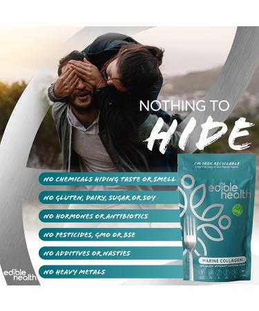 Hydrolysed Marine Collagen Peptides Powder - High Protein, Carb-Free Supplement - 1Kg Pouch - Edible Health - Buy Online on GoSupps.com