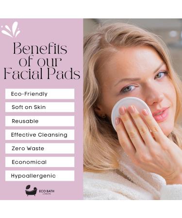 Reusable Makeup Remover Pads - Eco-Friendly Bamboo Cotton Soft & Washable Set of 12 - Buy Online on GoSupps.com