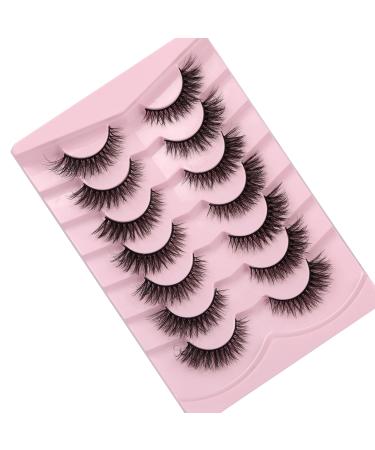 Cat Eye Lashes Natural Look False Eyelashes Look Like Extension Faux Mink Eyelashes False Lashes Look Natural Fake Lashes 7 Pairs Pack W