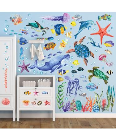 Under the Sea Wall Stickers - Ocean Fish Decals for Kids Bedroom & Nursery - Buy Online on GoSupps.com