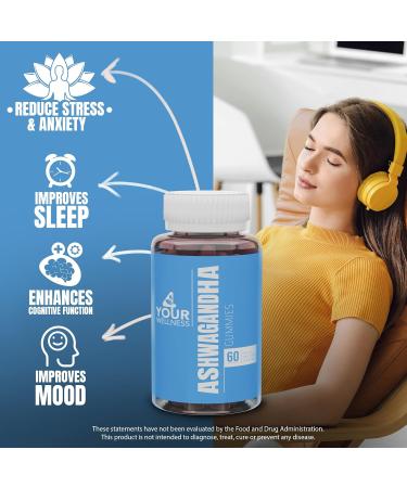 4 Your Wellness 4YWN Nitric Oxide and Ashwagandha Gummies Supplement Bundle Boosting Energy and Restoration Non-GMO Gluten-Free Gelatin Free & Kosher | for Daily Focus Boost - Buy Online on GoSupps.com